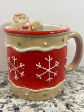 Ceramic Pitcher Mug in Warm Brown and Cream